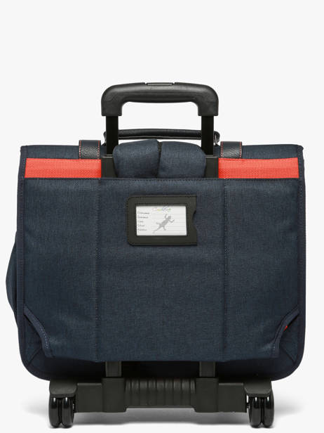 3-compartment Wheeled Satchel Cameleon Blue vintage urban CR41 other view 4