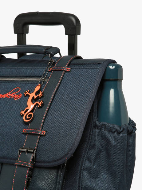 3-compartment Wheeled Satchel Cameleon Blue vintage urban CR41 other view 5