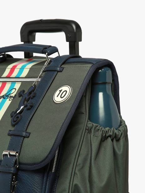 Boekentas Op Wieltjes 3 Compartimenten Vintage Urban Cameleon Groen vintage urban CR41 ander zicht 5