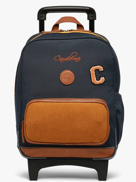 Sac A Dos � Roulettes 2 Compartiments Cameleon Bleu vintage urban SR40