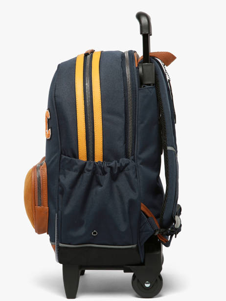 Sac A Dos à Roulettes 2 Compartiments Cameleon Bleu vintage urban SR40 vue secondaire 1