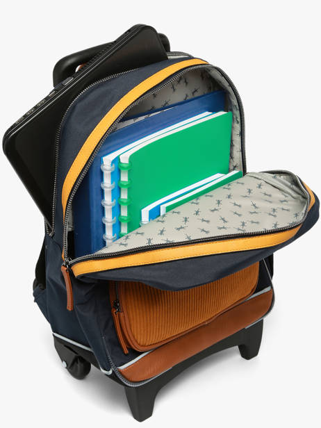 Sac A Dos à Roulettes 2 Compartiments Cameleon Bleu vintage urban SR40 vue secondaire 2