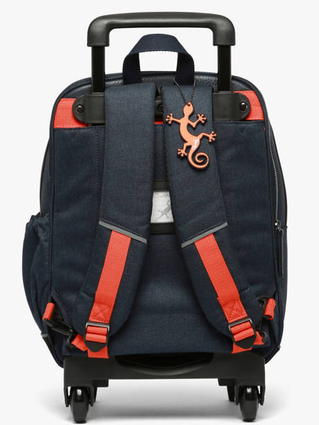 Sac A Dos à Roulettes 2 Compartiments Cameleon Bleu vintage urban SR40 vue secondaire 3