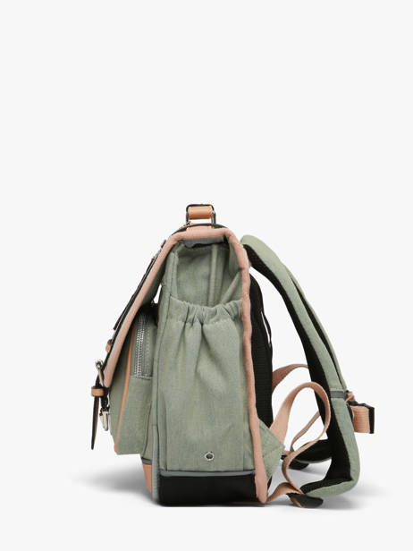 Boekentas Kinderen 2 Compartimenten Vintage Fantasy Cameleon Groen vintage fantasy CA35 ander zicht 3