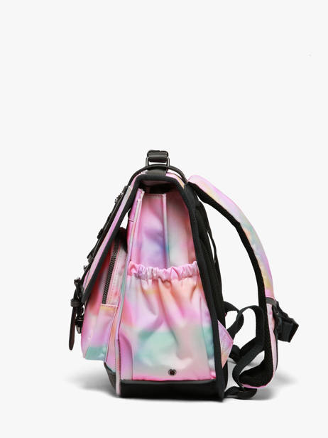 Satchel For Kids 2 Compartments Cameleon Pink vintage fantasy CA38 other view 2
