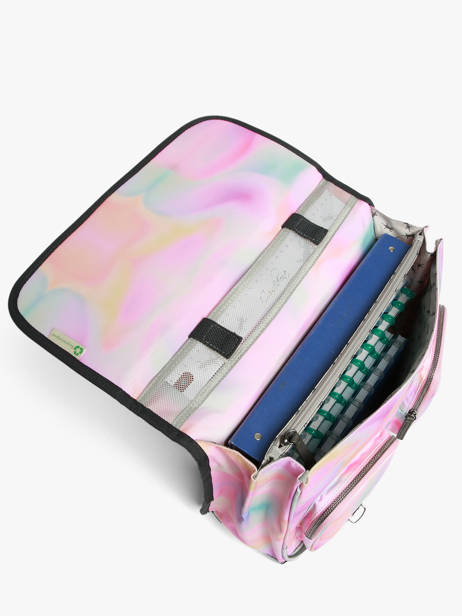 Satchel For Kids 2 Compartments Cameleon Pink vintage fantasy CA38 other view 3
