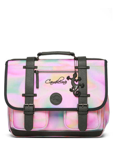 Satchel For Kids 2 Compartments Cameleon Pink vintage fantasy CA38 other view 6