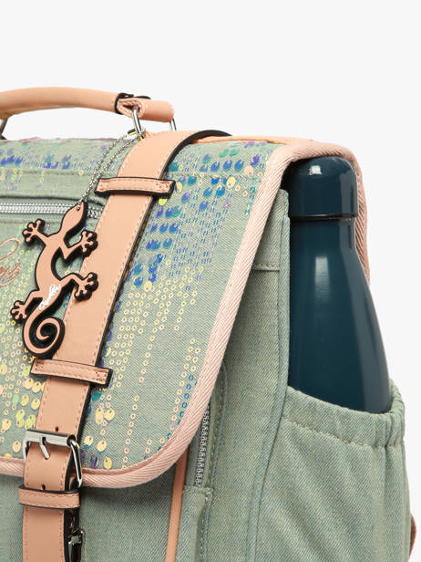 Cartable Enfant 2 Compartiments Vintage Fantasy Cameleon Vert vintage fantasy CA38 vue secondaire 4