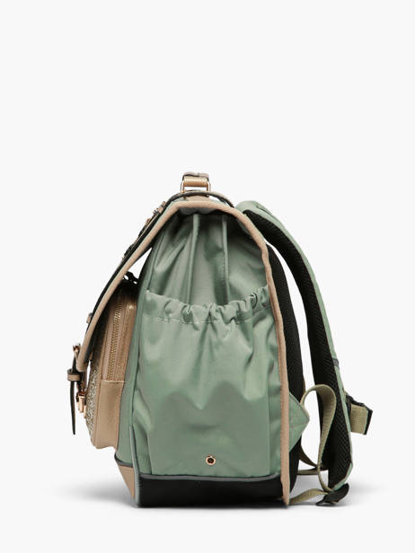 Cartable Enfant 3 Compartiments Vintage Fantasy Cameleon Vert vintage fantasy CA41 vue secondaire 2