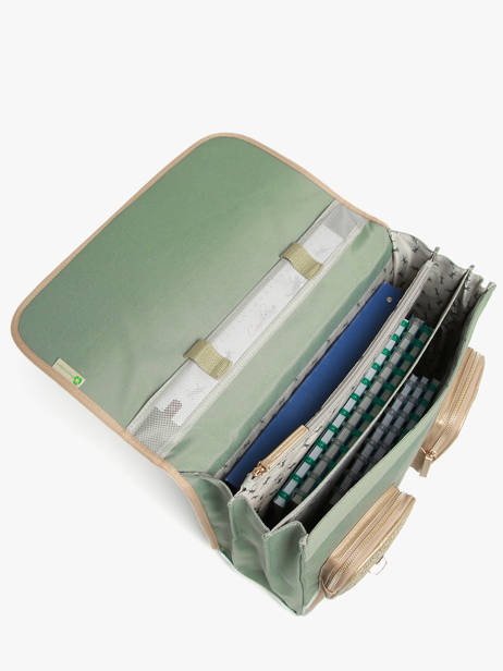 Cartable Enfant 3 Compartiments Vintage Fantasy Cameleon Vert vintage fantasy CA41 vue secondaire 3