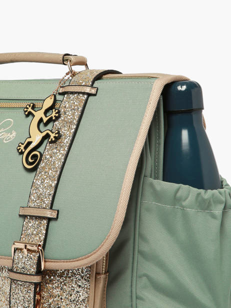 Cartable Enfant 3 Compartiments Vintage Fantasy Cameleon Vert vintage fantasy CA41 vue secondaire 5