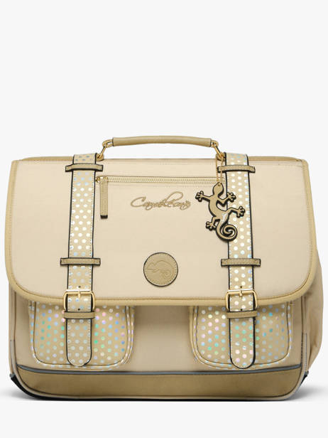 Boekentas Kinderen 3 Compartimenten Vintage Fantasy Cameleon Beige vintage fantasy CA41