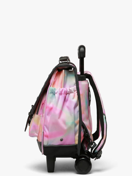 Boekentas Op Wieltjes Kinderen 2 Compartimenten Vintage Fantasy Cameleon Roze vintage fantasy CR38 ander zicht 2