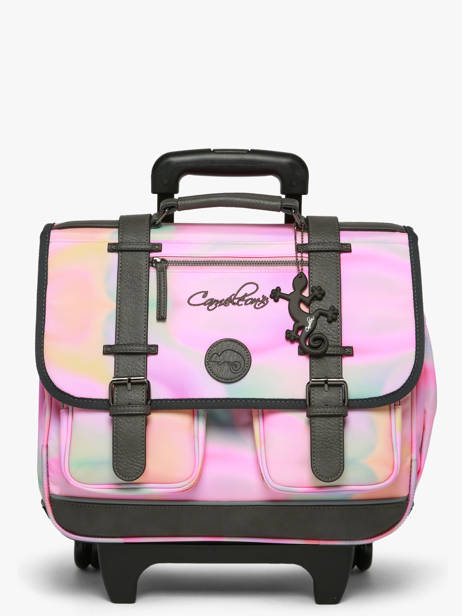Boekentas Op Wieltjes Kinderen 2 Compartimenten Vintage Fantasy Cameleon Roze vintage fantasy CR38 ander zicht 7