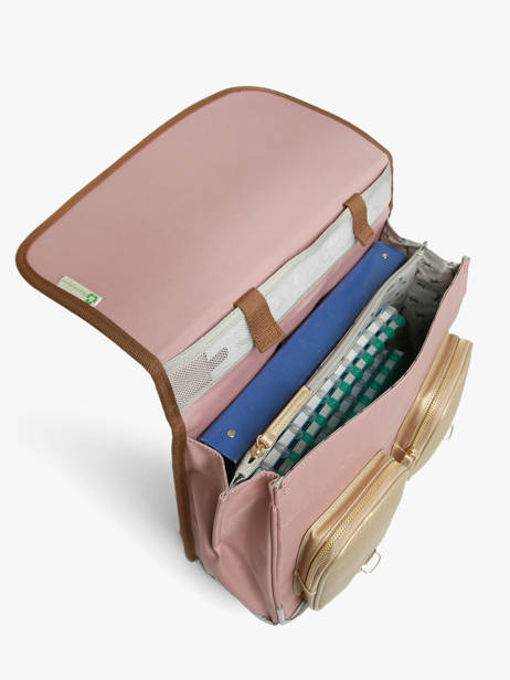 Cartable à Roulettes Enfant 2 Compartiments Cameleon Rose vintage fantasy CR38 vue secondaire 2
