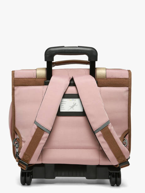 Cartable à Roulettes Enfant 2 Compartiments Cameleon Rose vintage fantasy CR38 vue secondaire 3