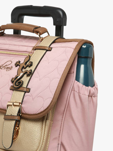 Cartable à Roulettes Enfant 2 Compartiments Cameleon Rose vintage fantasy CR38 vue secondaire 5