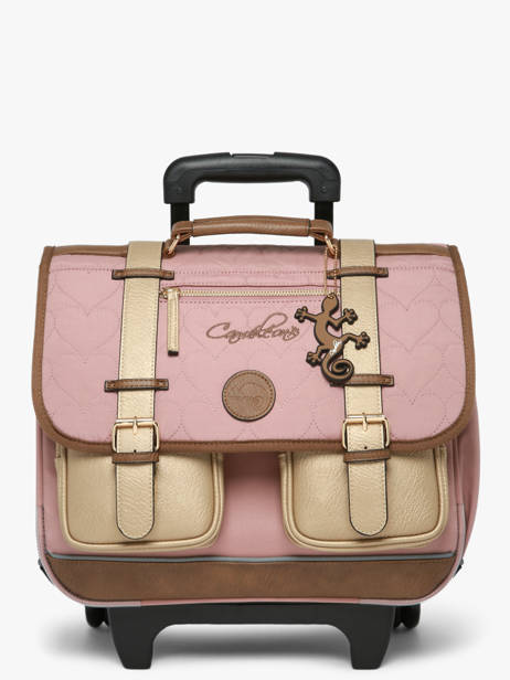 Cartable à Roulettes Enfant 2 Compartiments Cameleon Rose vintage fantasy CR38 vue secondaire 6