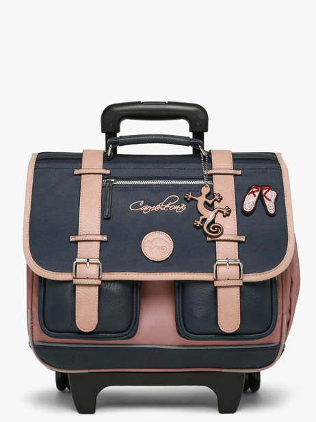 Cartable � Roulettes Enfant 2 Compartiments Cameleon Bleu vintage fantasy CR38