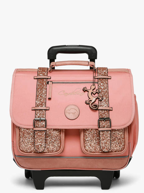 Cartable � Roulettes Enfant 2 Compartiments Cameleon Rose vintage fantasy CR38