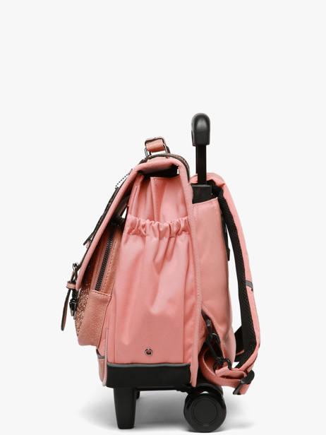 Boekentas Op Wieltjes Kinderen 2 Compartimenten Vintage Fantasy Cameleon Roze vintage fantasy CR38 ander zicht 2