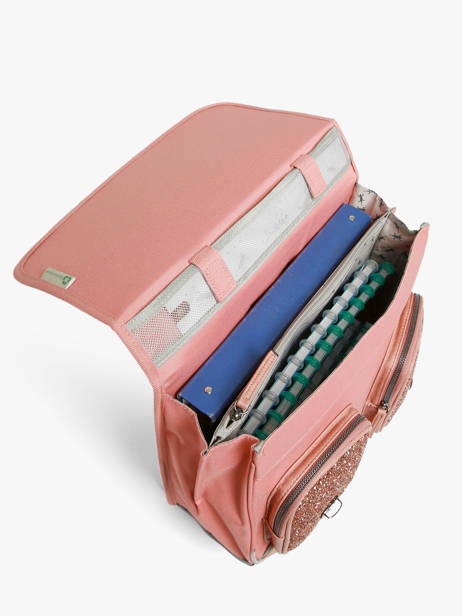 Boekentas Op Wieltjes Kinderen 2 Compartimenten Vintage Fantasy Cameleon Roze vintage fantasy CR38 ander zicht 3