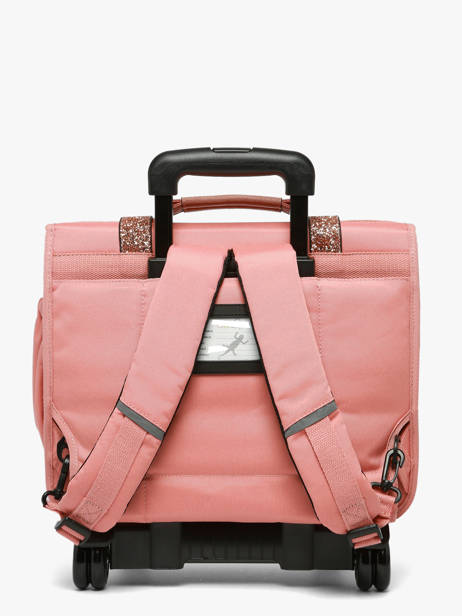 Boekentas Op Wieltjes Kinderen 2 Compartimenten Vintage Fantasy Cameleon Roze vintage fantasy CR38 ander zicht 4