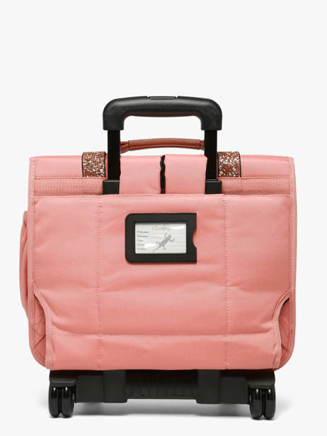Boekentas Op Wieltjes Kinderen 2 Compartimenten Vintage Fantasy Cameleon Roze vintage fantasy CR38 ander zicht 5