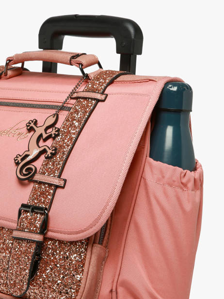Boekentas Op Wieltjes Kinderen 2 Compartimenten Vintage Fantasy Cameleon Roze vintage fantasy CR38 ander zicht 6
