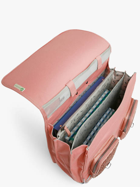 Boekentas Op Wieltjes 3 Compartimenten Vintage Fantasy Cameleon Roze vintage fantasy CR41 ander zicht 3