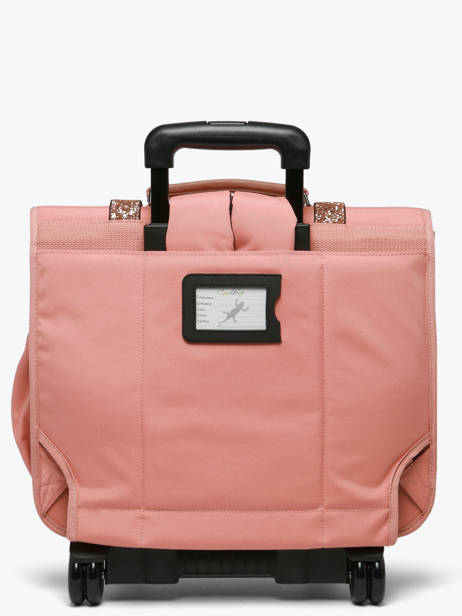 Boekentas Op Wieltjes 3 Compartimenten Vintage Fantasy Cameleon Roze vintage fantasy CR41 ander zicht 5
