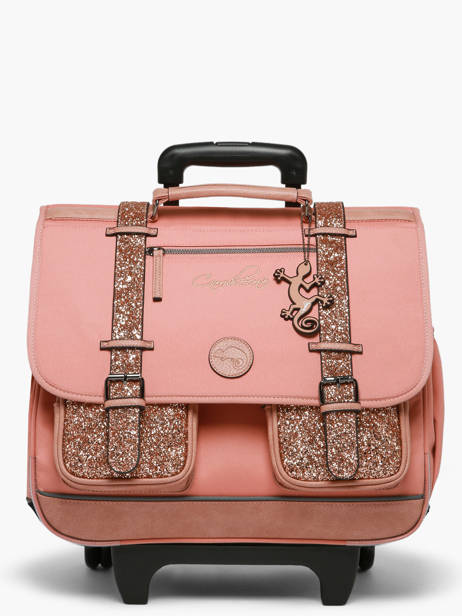 Boekentas Op Wieltjes 3 Compartimenten Vintage Fantasy Cameleon Roze vintage fantasy CR41 ander zicht 7
