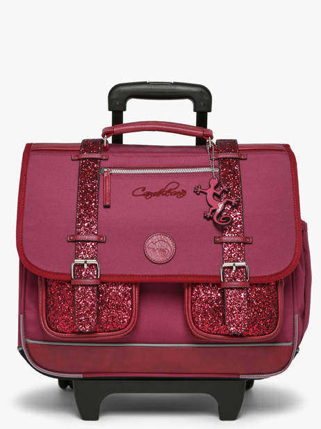 Cartable � Roulettes 3 Compartiments Cameleon Violet vintage fantasy CR41