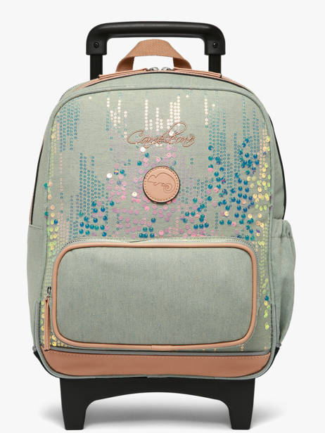 Rugzak Op Wieltjes 2 Compartimenten Vintage Fantasy Cameleon Groen vintage fantasy SR40