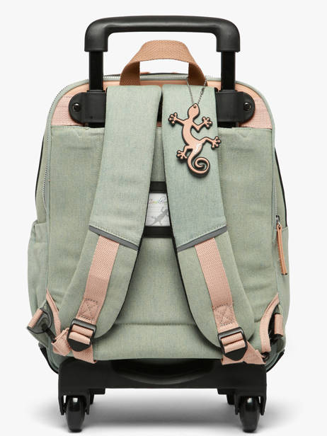 Rugzak Op Wieltjes 2 Compartimenten Vintage Fantasy Cameleon Groen vintage fantasy SR40 ander zicht 3