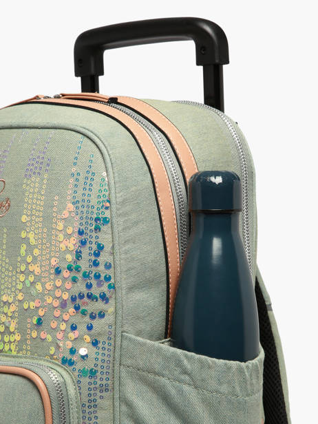 Rugzak Op Wieltjes 2 Compartimenten Vintage Fantasy Cameleon Groen vintage fantasy SR40 ander zicht 5