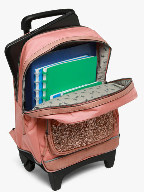 Rugzak Op Wieltjes 2 Compartimenten Vintage Fantasy Cameleon Roze vintage fantasy SR40 ander zicht 3