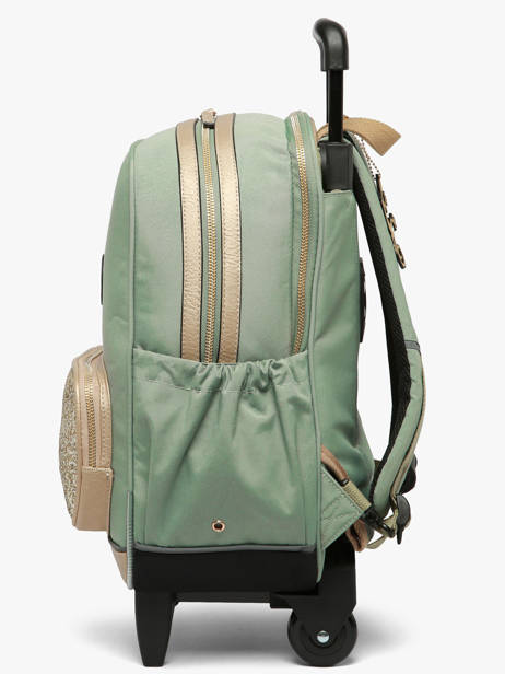 Rugzak Op Wieltjes 2 Compartimenten Vintage Fantasy Cameleon Groen vintage fantasy SR40 ander zicht 2