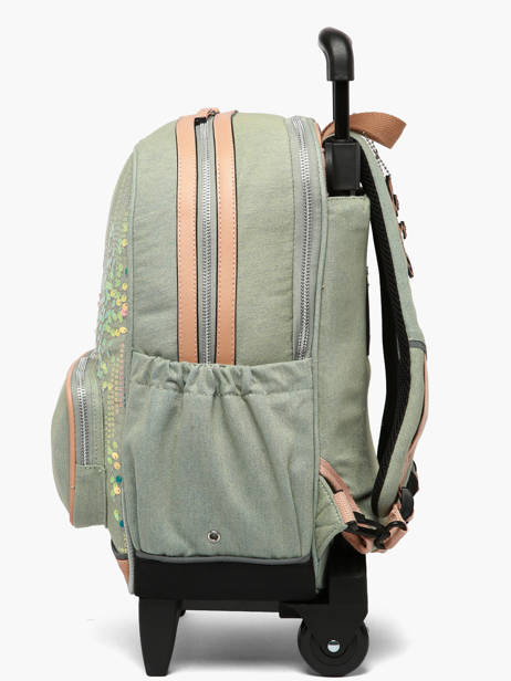 Rugzak Op Wieltjes 2 Compartimenten Vintage Fantasy Cameleon Groen vintage fantasy SR40 ander zicht 1