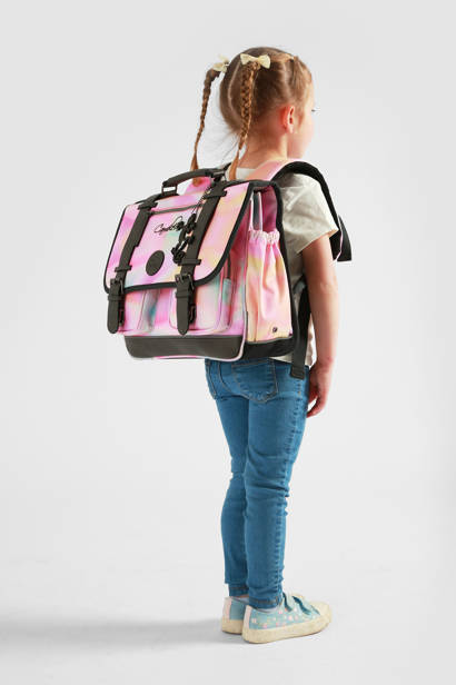Cartable Enfant 2 Compartiments Cameleon Rose vintage fantasy CA35 vue secondaire 1