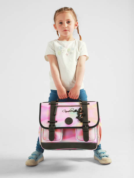 Cartable Enfant 2 Compartiments Cameleon Rose vintage fantasy CA35 vue secondaire 2