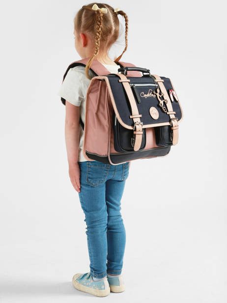 Satchel For Kids 2 Compartments Vintage Fantasy Cameleon Blue vintage fantasy CA35 other view 1