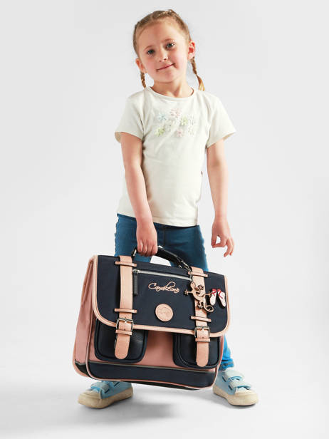 Satchel For Kids 2 Compartments Vintage Fantasy Cameleon Blue vintage fantasy CA35 other view 2