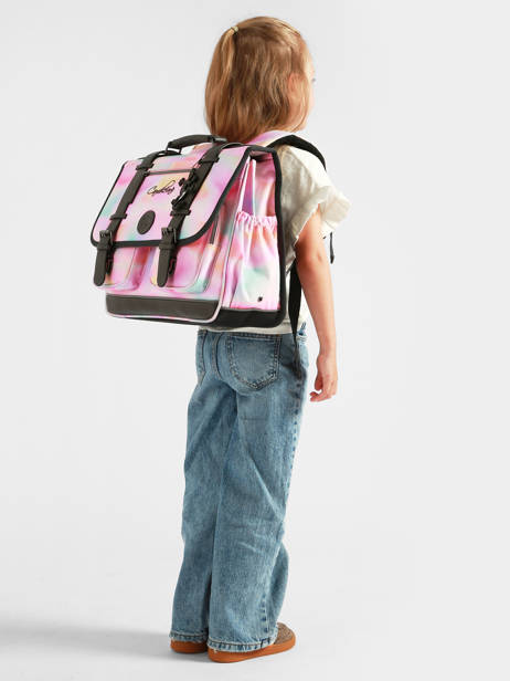 Cartable Enfant 2 Compartiments Cameleon Rose vintage fantasy CA38 vue secondaire 1