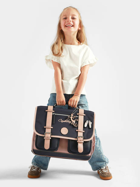 Cartable Enfant 2 Compartiments Cameleon Bleu vintage fantasy CA38 vue secondaire 2
