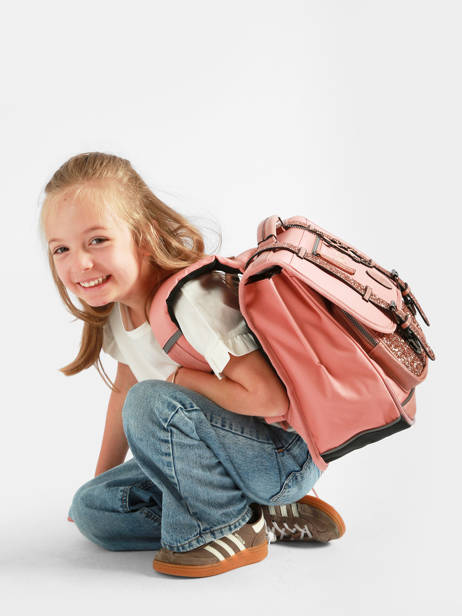 Cartable Enfant 2 Compartiments Cameleon Rose vintage fantasy CA38 vue secondaire 2