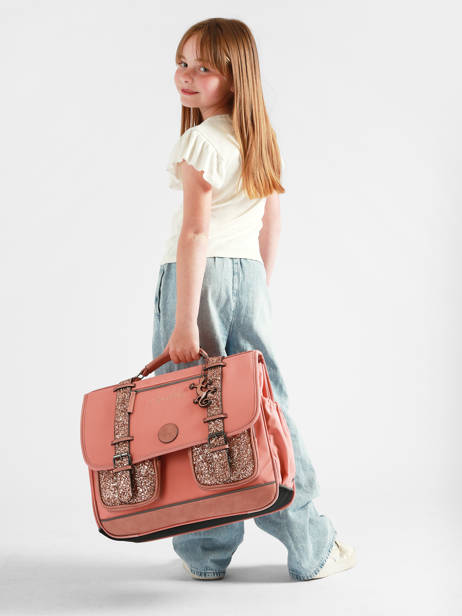 Cartable Enfant 3 Compartiments Cameleon Rose vintage fantasy CA41 vue secondaire 2