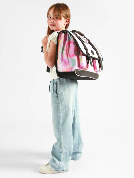Cartable Enfant 3 Compartiments Cameleon Rose vintage fantasy CA41 vue secondaire 1
