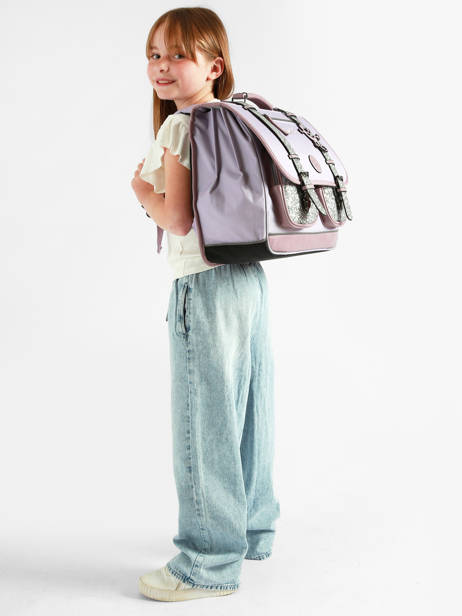 Cartable Enfant 3 Compartiments Cameleon Violet vintage fantasy CA41 vue secondaire 1