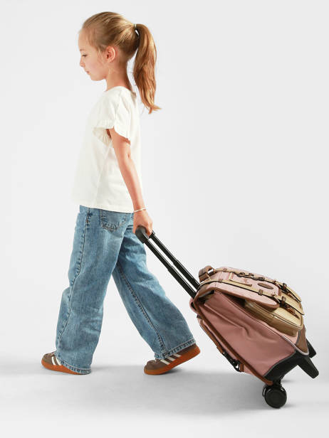 Wheeled Schoolbag For Kids 2 Compartments Cameleon Brown vintage fantasy CR38 other view 2
